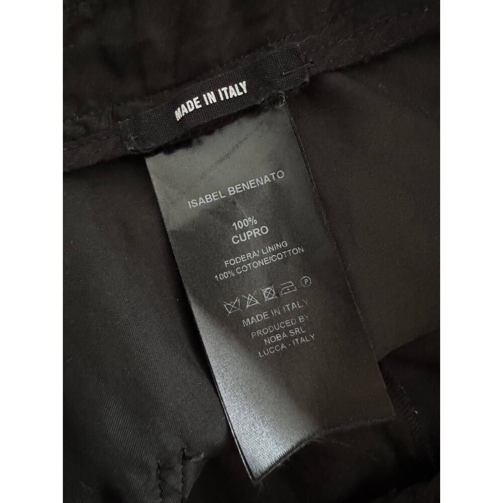 Isabel Benenato Cropped Wide Leg Cupro Pants Black - Picture 7 of 8